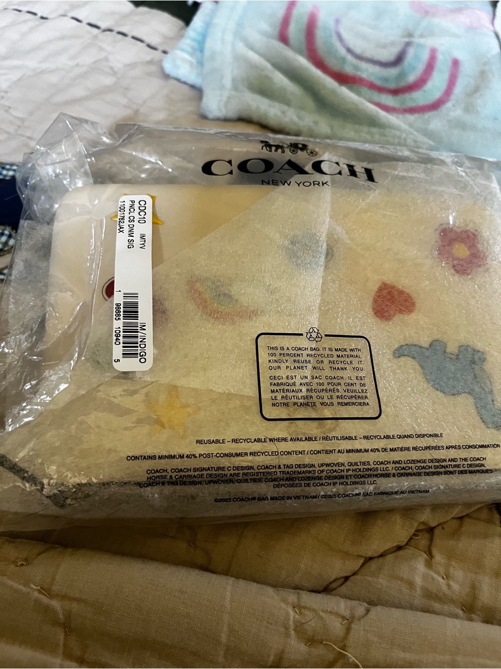Coach Sticker Print Leather Wristlet - Picture 9 of 11